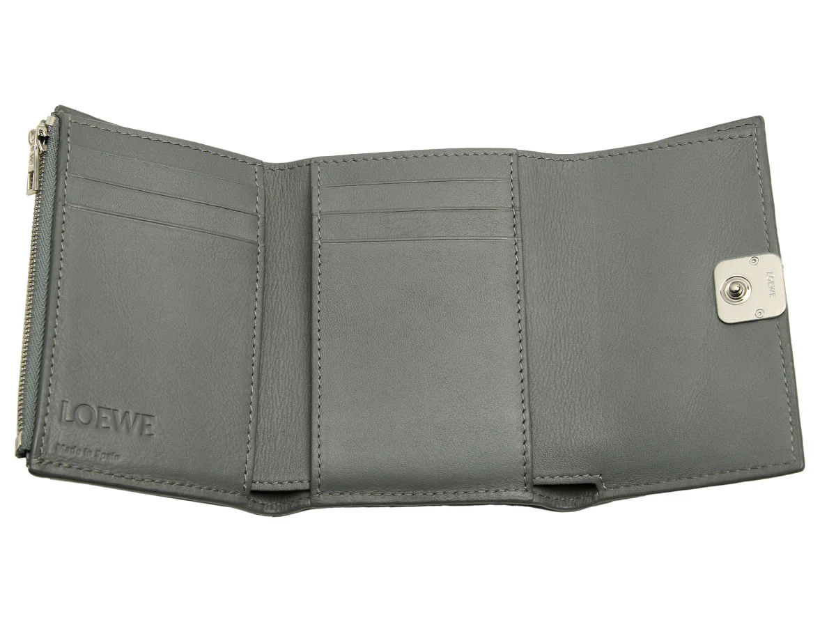 Loewe Asphalt Small Gray Anagram Trifold Wallet - Image 7