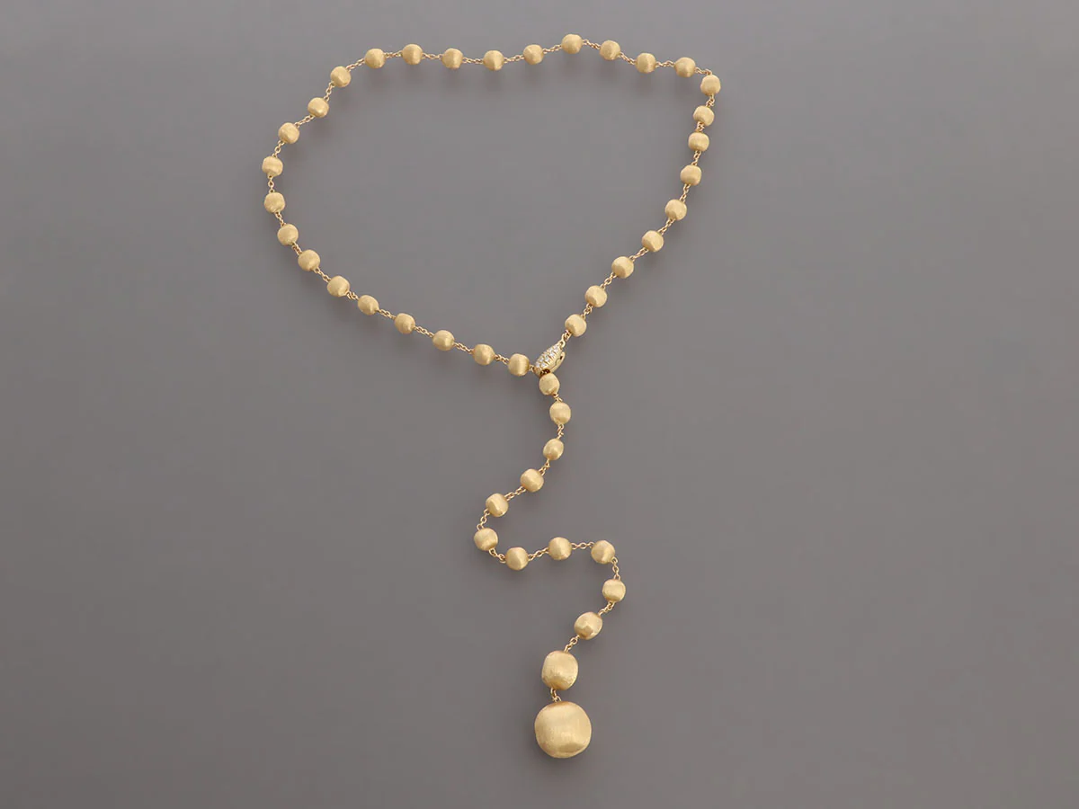 Marco Bicego 18K Yellow Gold Diamond Africa Constellation Lariat Pendant Necklace - Image 2