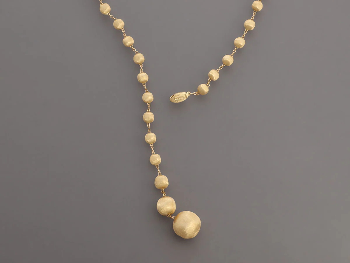 Marco Bicego 18K Yellow Gold Diamond Africa Constellation Lariat Pendant Necklace - Image 4