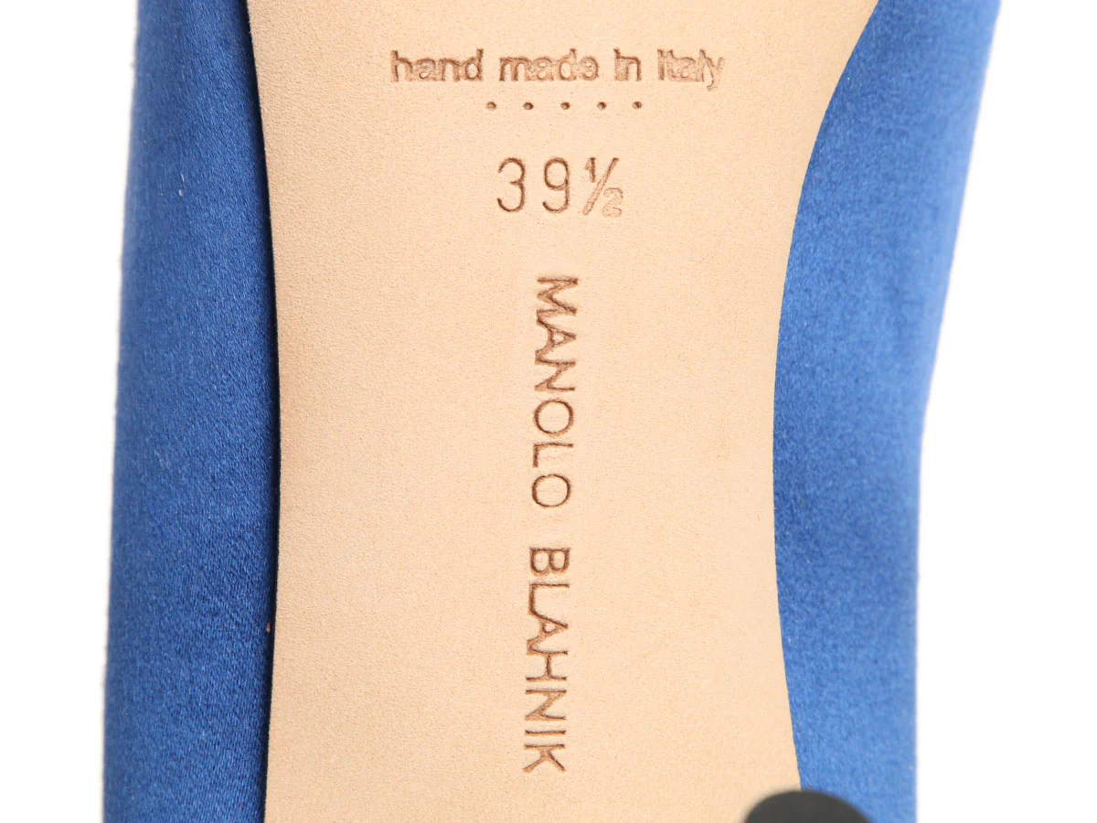 Manolo Blahnik Blue Satin Hangisi Pumps - Image 7