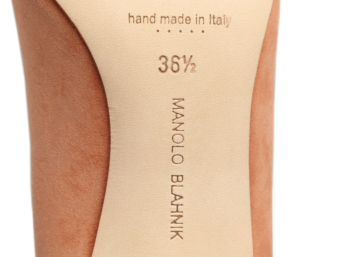 Manolo Blahnik Camel Suede and Snakeskin BB Pumps - Image 6