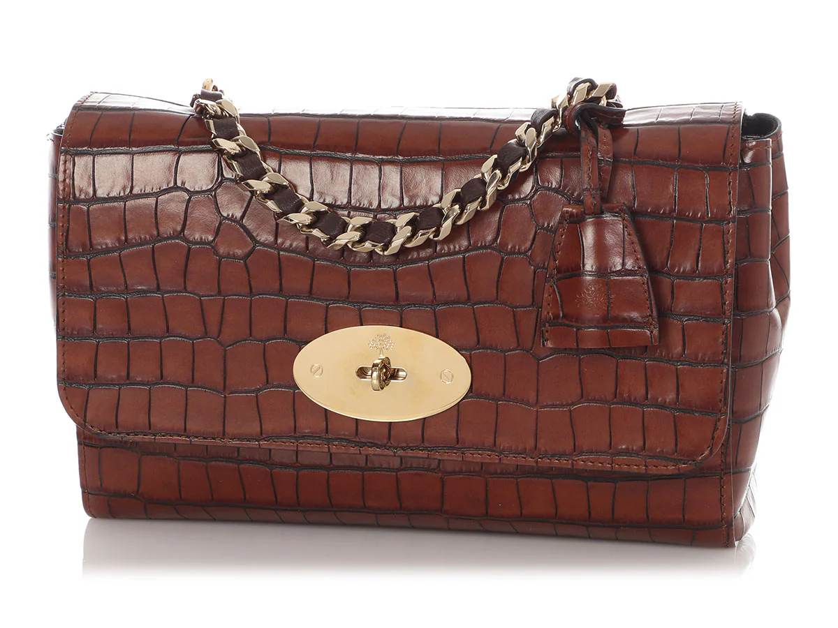 Mulberry Medium Cognac Croc-Embossed Lily - Image 2