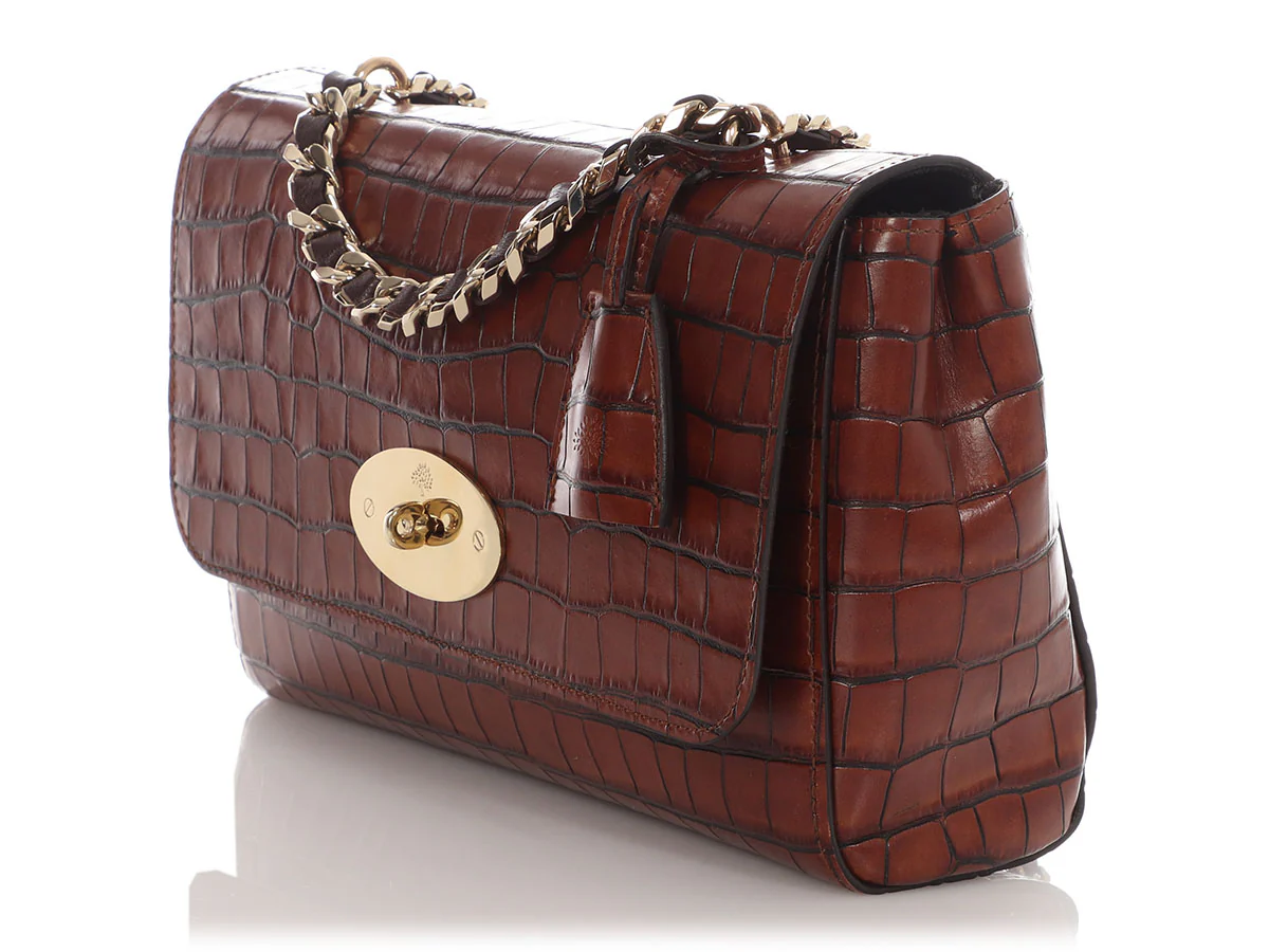 Mulberry Medium Cognac Croc-Embossed Lily - Image 3