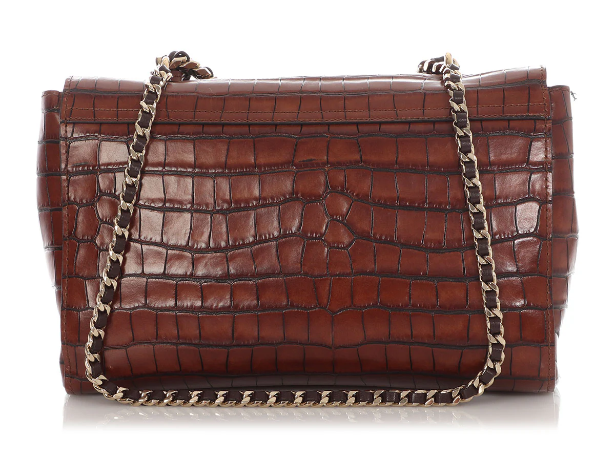 Mulberry Medium Cognac Croc-Embossed Lily - Image 4