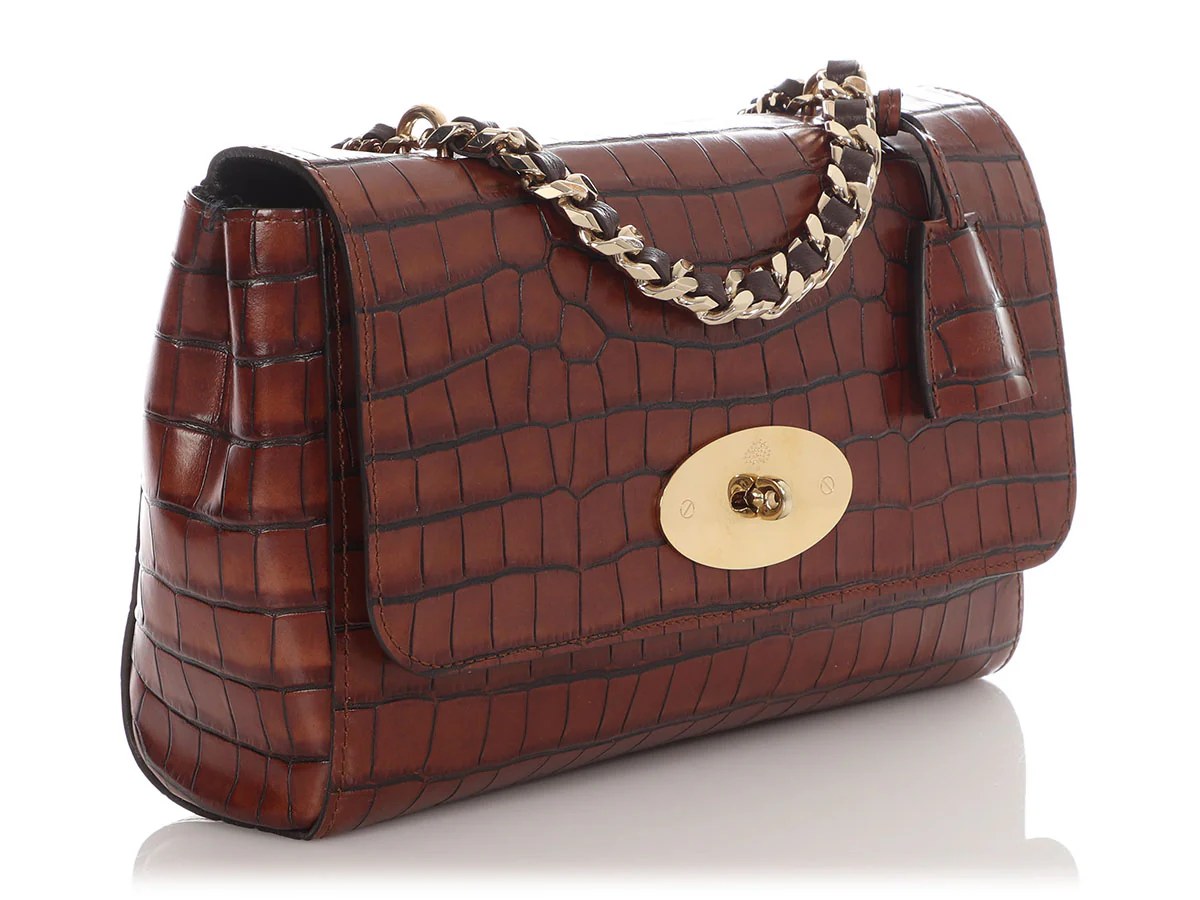 Mulberry Medium Cognac Croc-Embossed Lily - Image 5