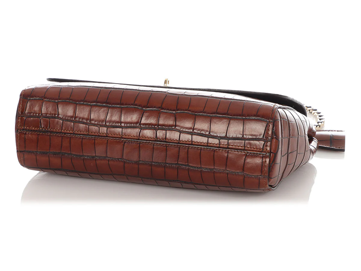 Mulberry Medium Cognac Croc-Embossed Lily - Image 6