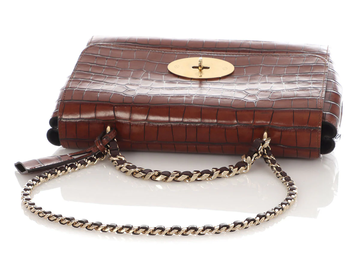 Mulberry Medium Cognac Croc-Embossed Lily - Image 7
