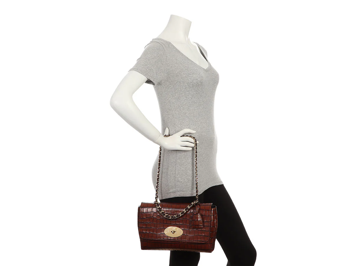 Mulberry Medium Cognac Croc-Embossed Lily - Image 9