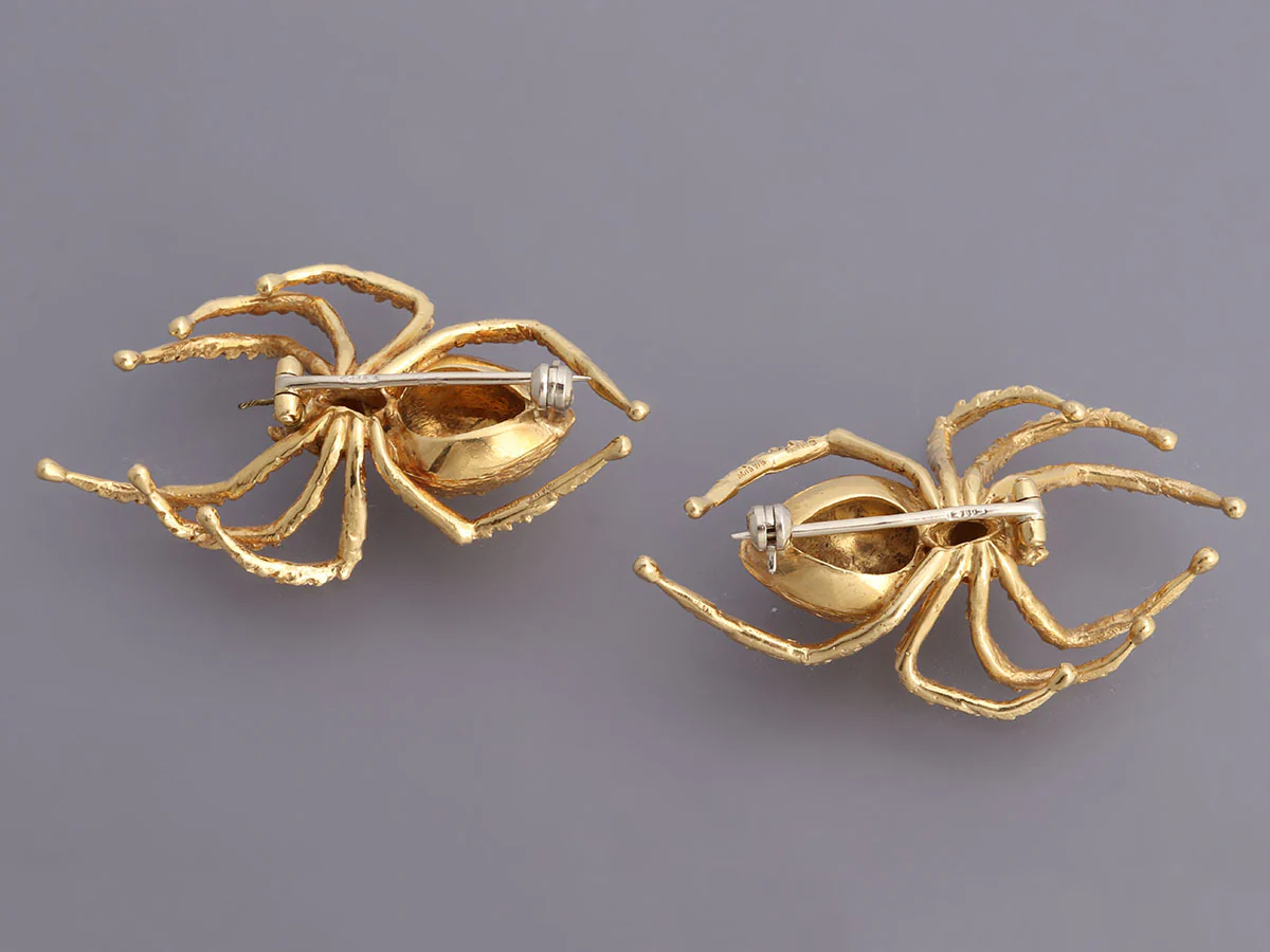 Mappin & Webb 18K Yellow Gold Spider Brooch Set - Image 4