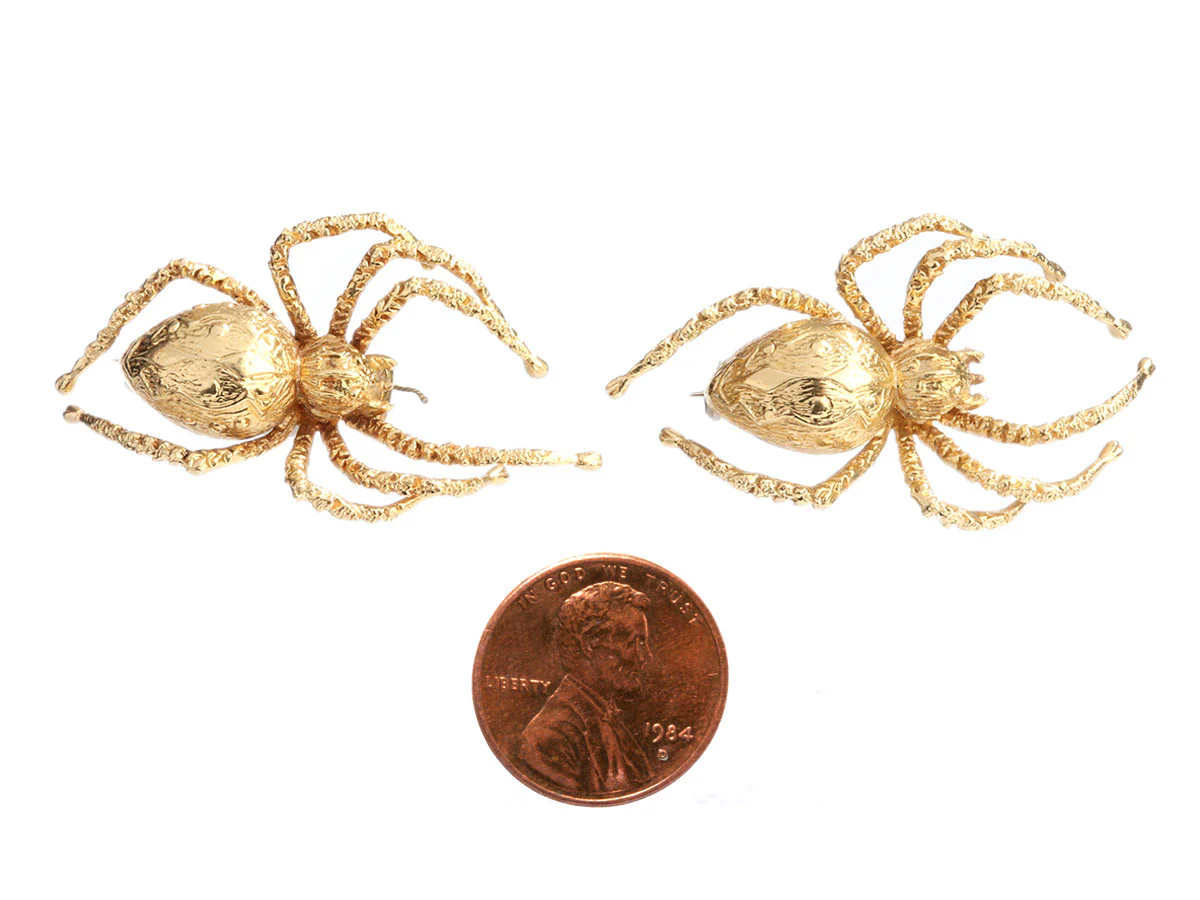 Mappin & Webb 18K Yellow Gold Spider Brooch Set - Image 5