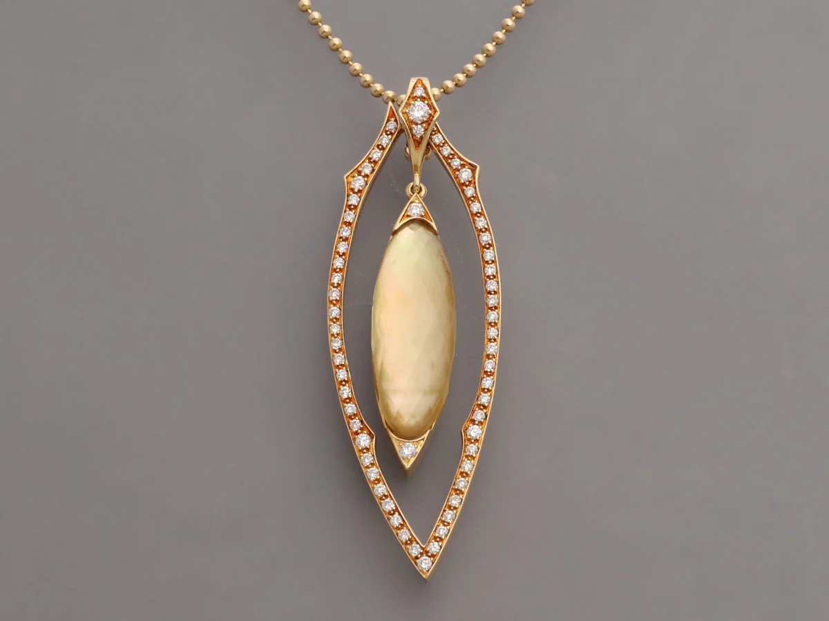 Stephen Webster Yellow Gold Citrine and Diamond Crystal Haze Drop Necklace - Image 2