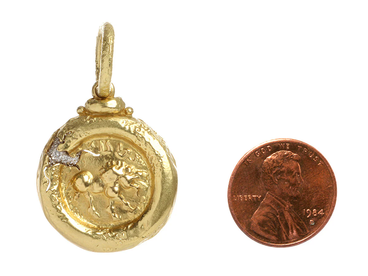 SeidenGang Two-Tone Diamond Cracked Medallion Pendant - Image 4
