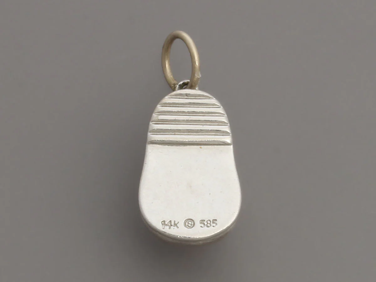 14K White Gold Diamond Baby Shoe Charm - Image 4