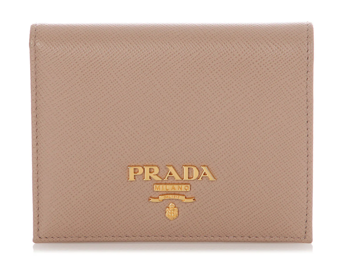 Prada Small Beige Saffiano Wallet
