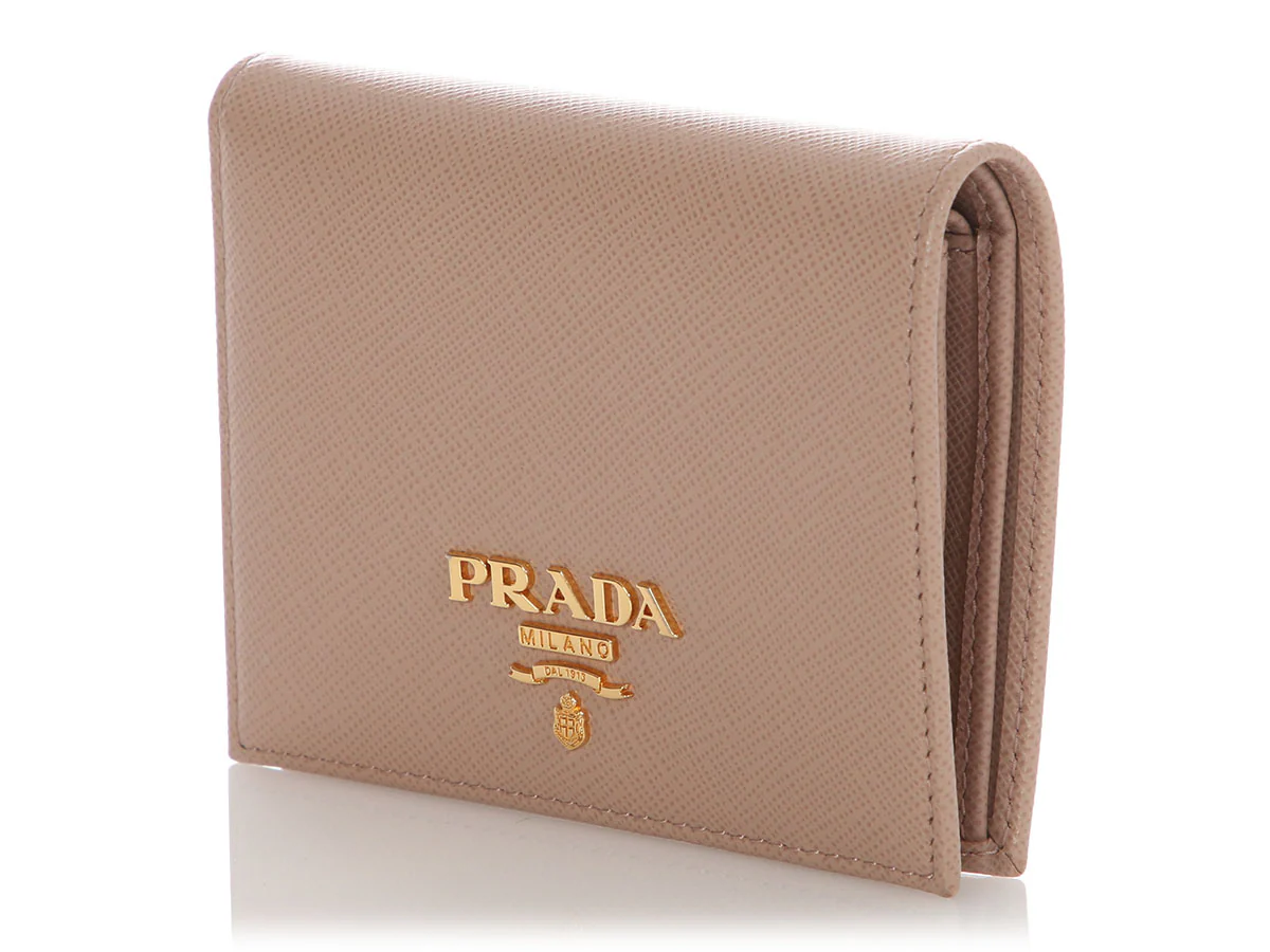 Prada Small Beige Saffiano Wallet - Image 2