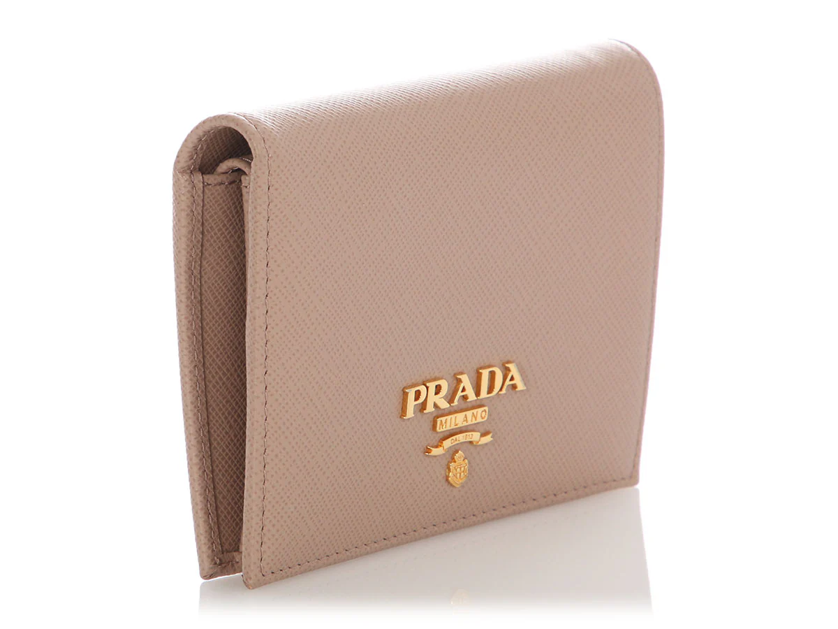 Prada Small Beige Saffiano Wallet - Image 4