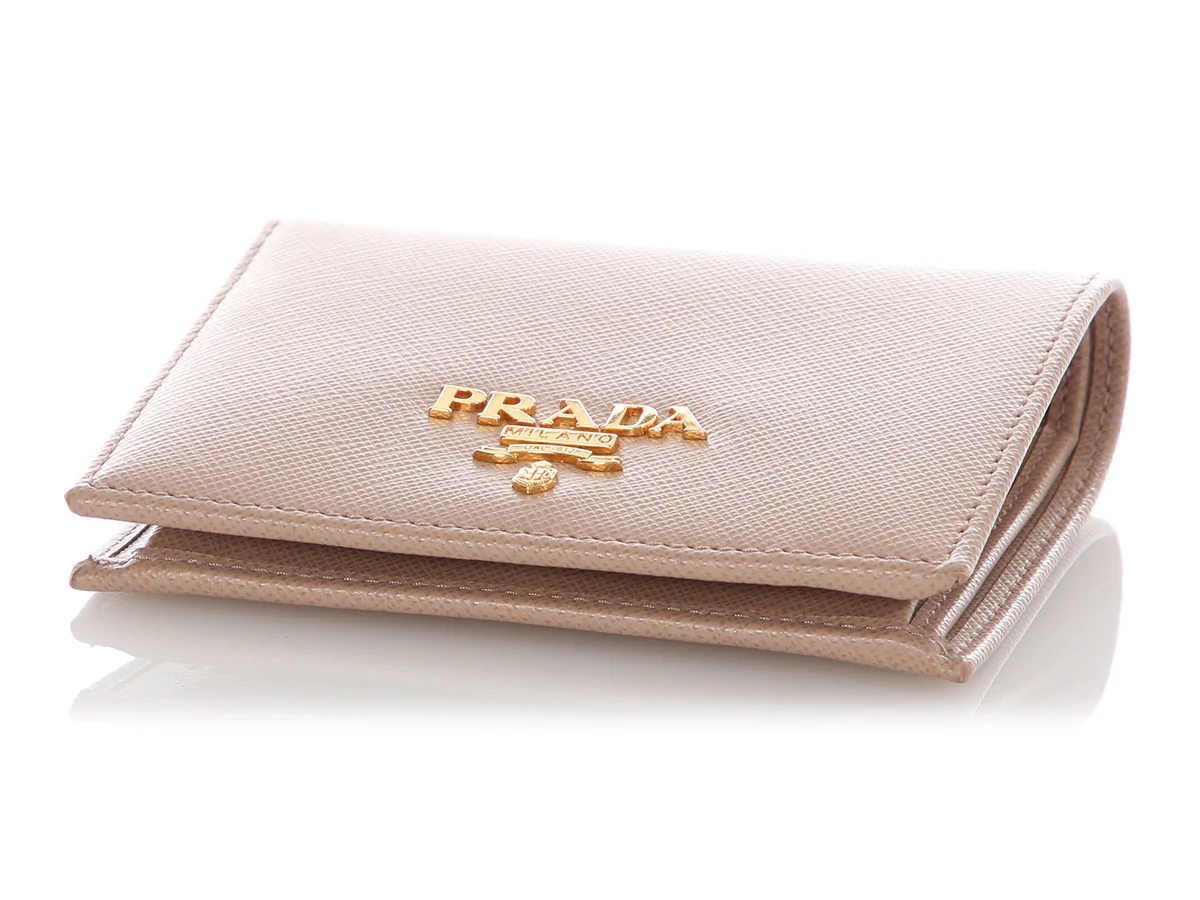 Prada Small Beige Saffiano Wallet - Image 5