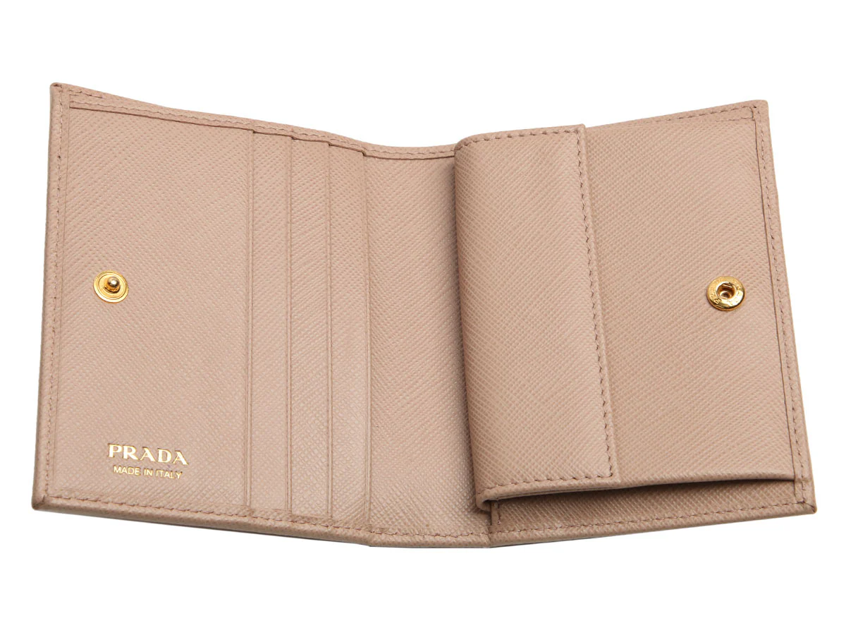Prada Small Beige Saffiano Wallet - Image 7