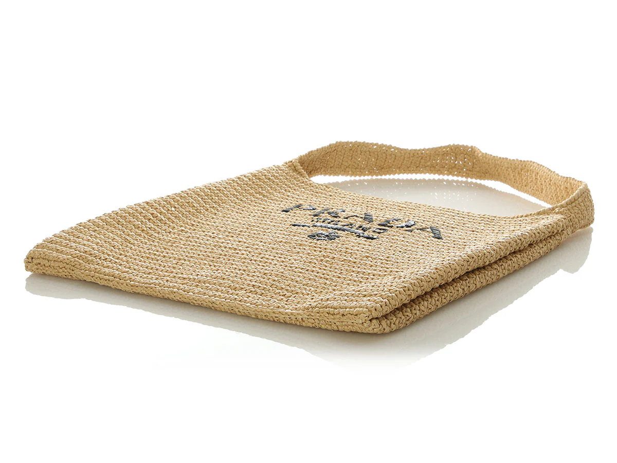 Prada Bianco Raffia Shopping Tote - Image 6