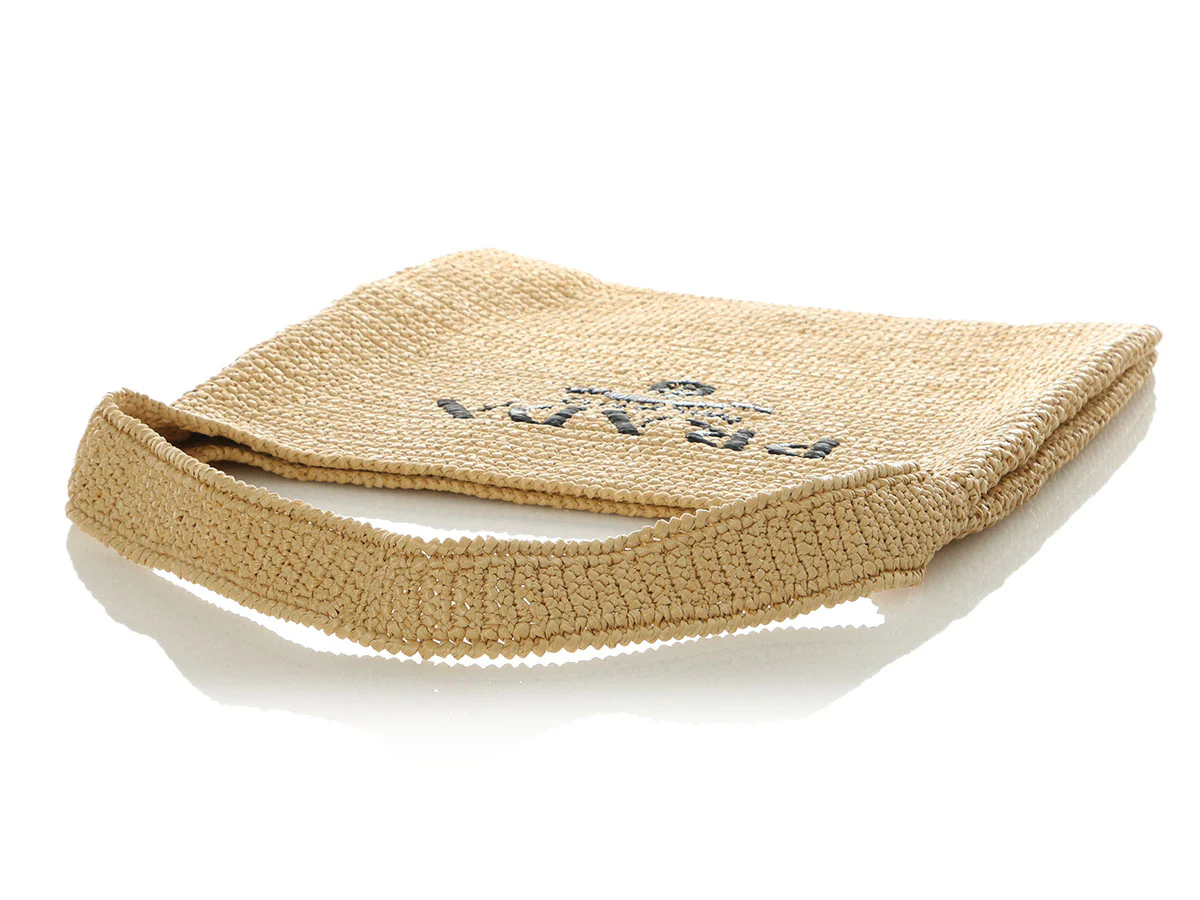 Prada Bianco Raffia Shopping Tote - Image 7
