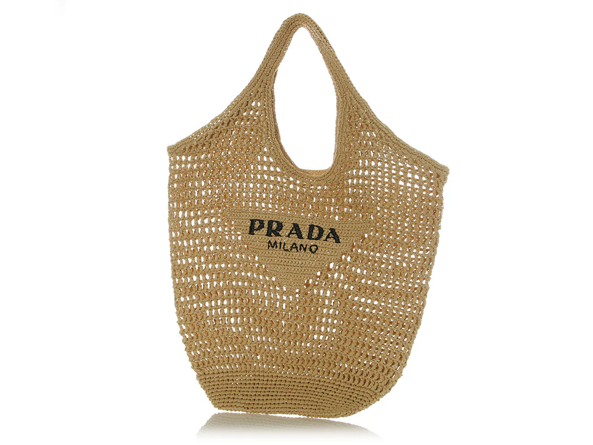 Prada Woven Raffia Tote - Image 2