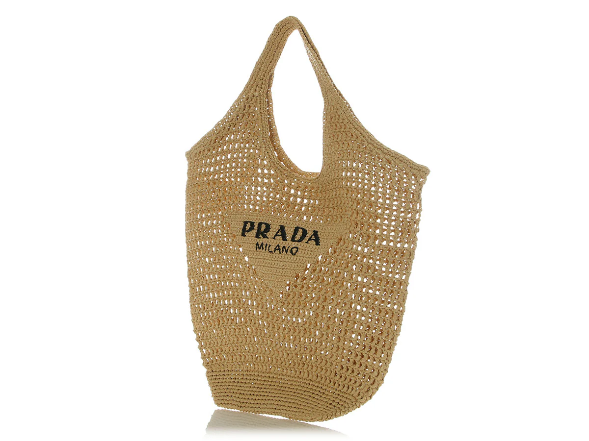 Prada Woven Raffia Tote - Image 3
