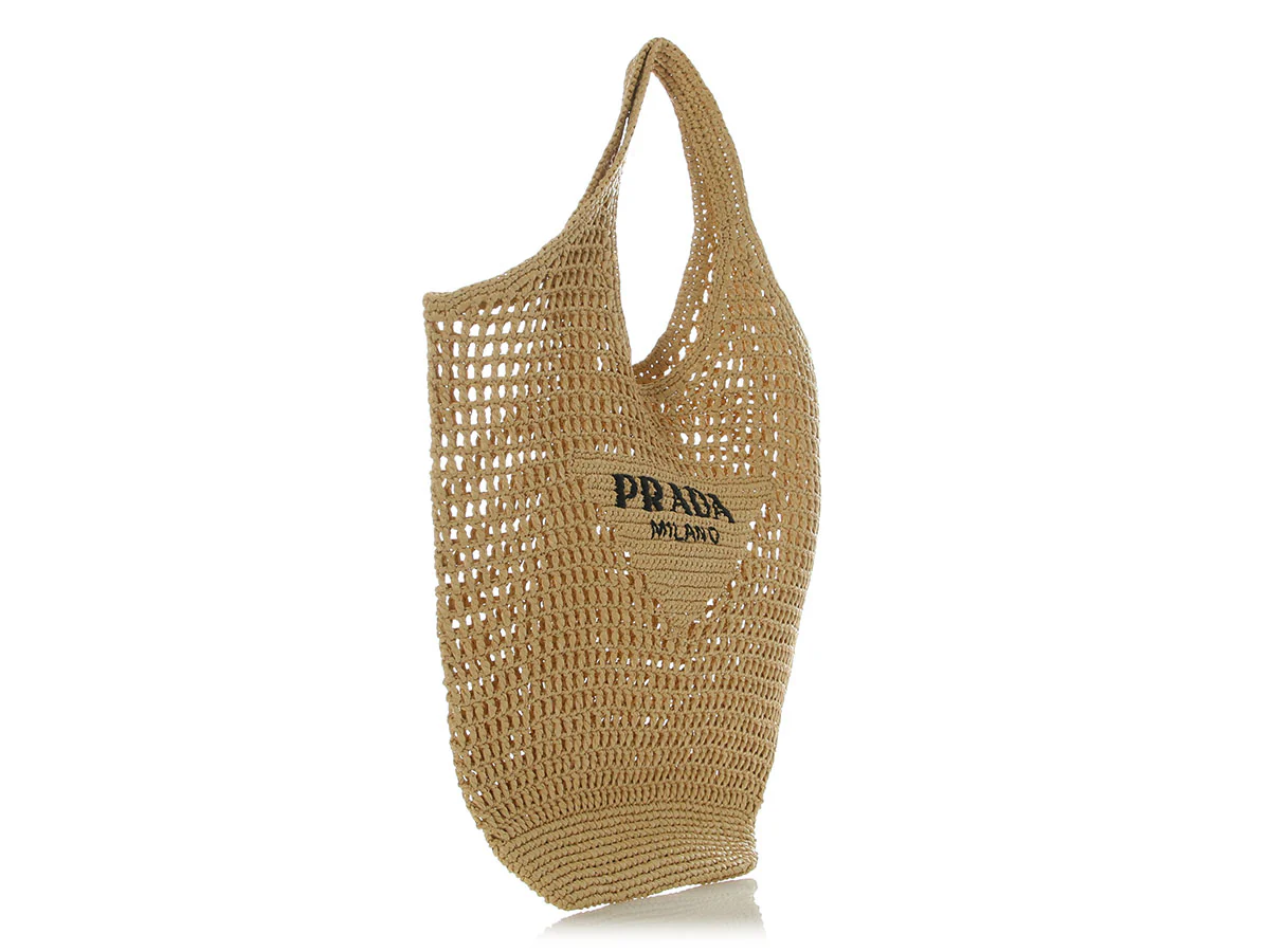 Prada Woven Raffia Tote - Image 5