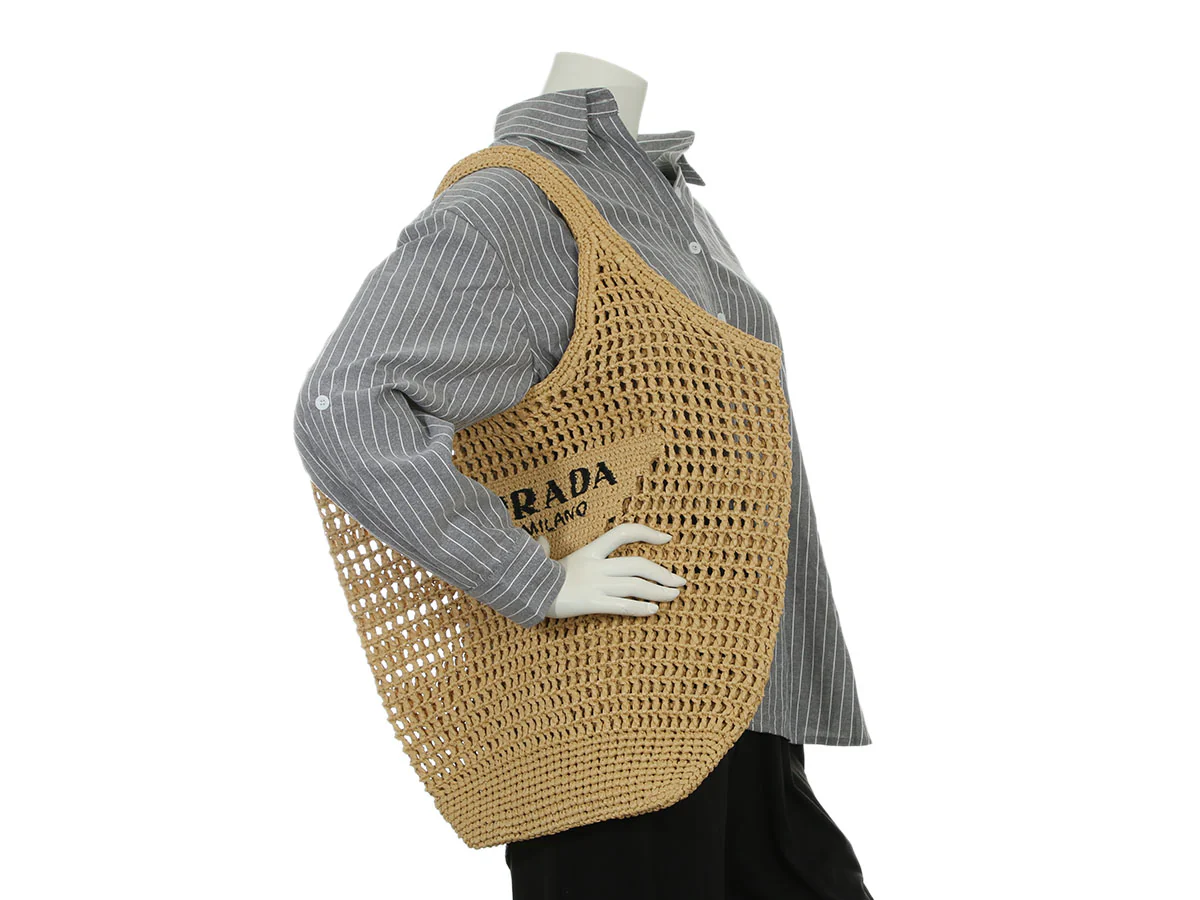 Prada Woven Raffia Tote - Image 9