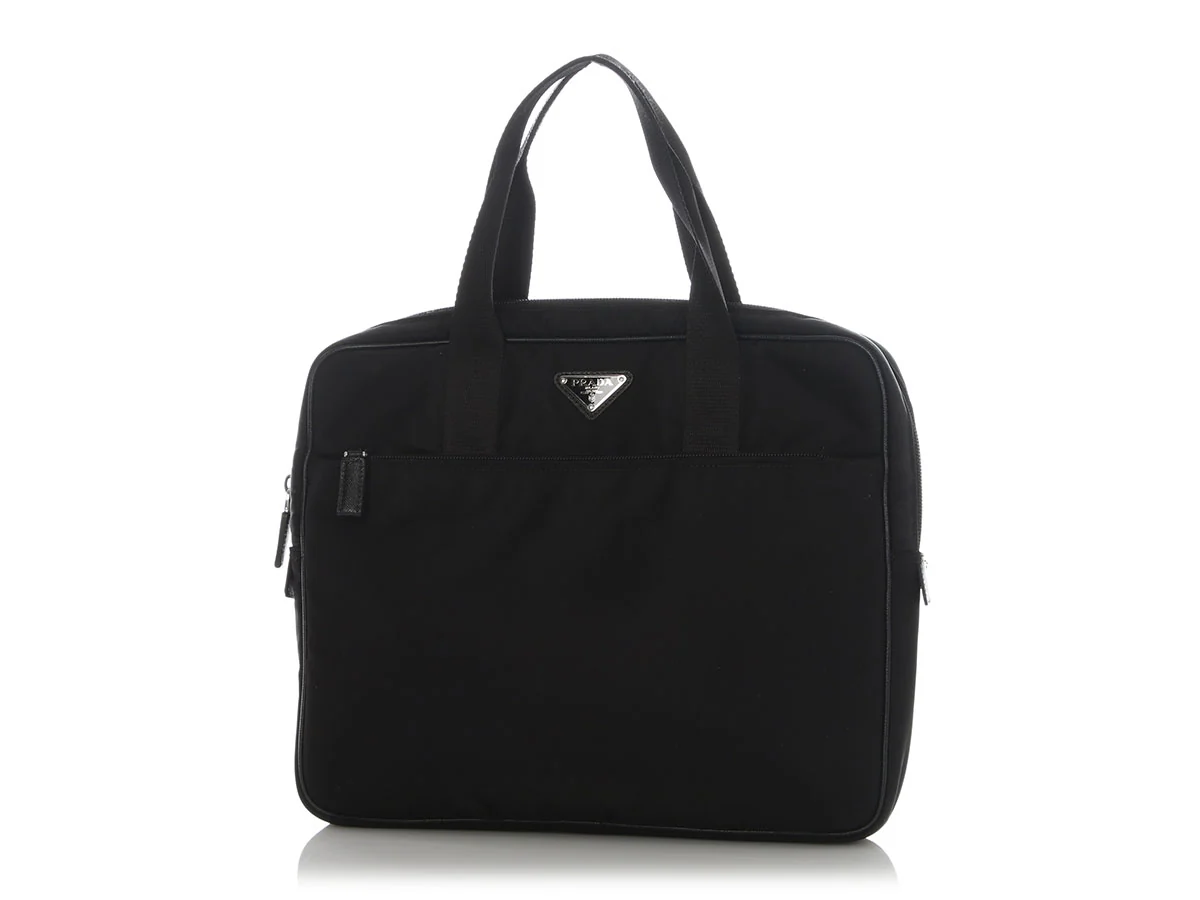 Prada Small Black Nylon Briefcase - Image 2