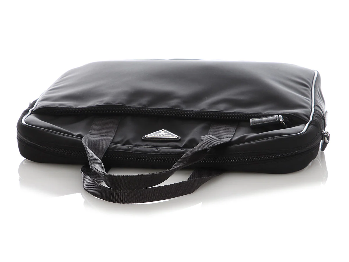 Prada Small Black Nylon Briefcase - Image 7