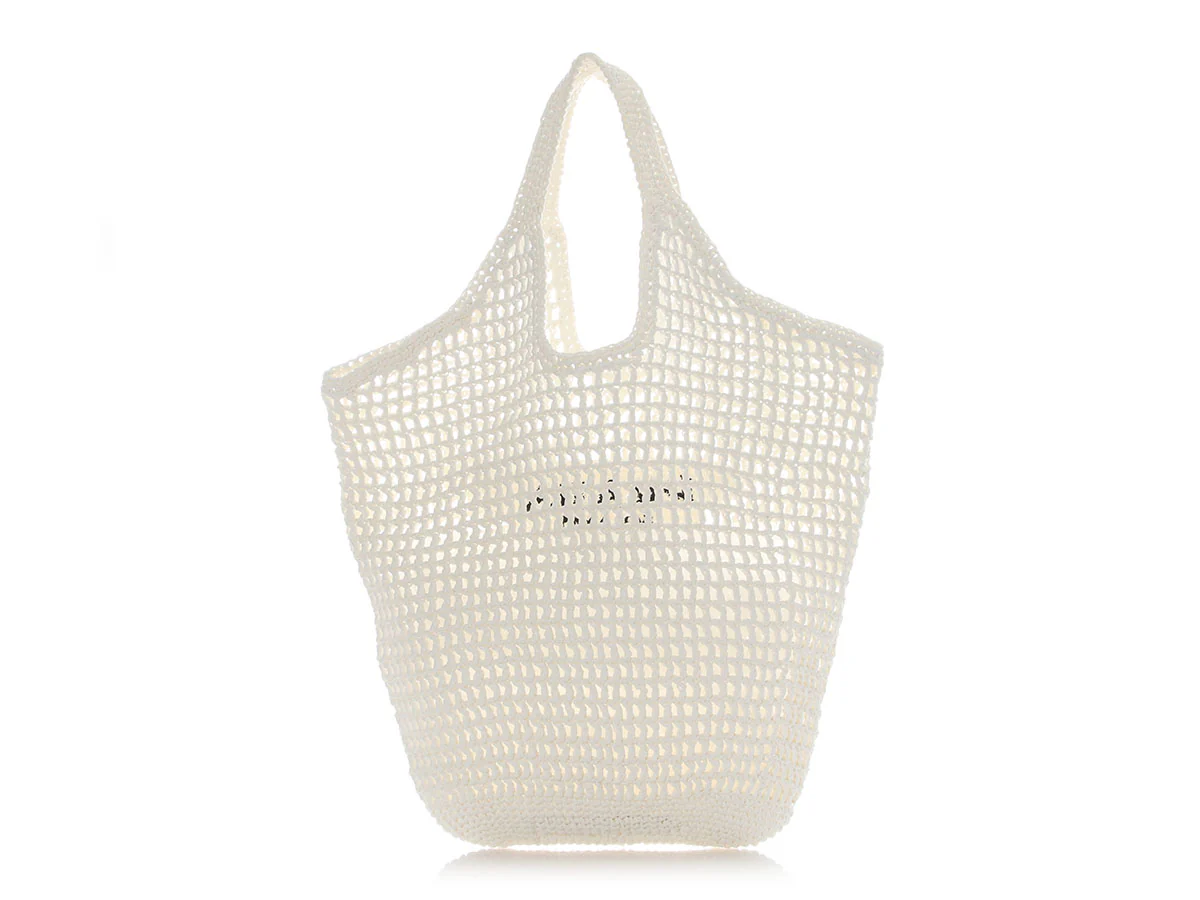 Prada white woven raffia tote - Image 4
