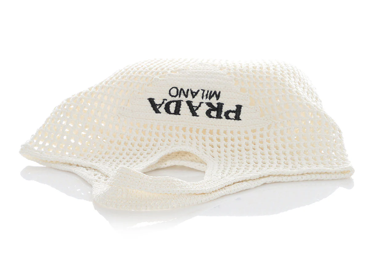 Prada white woven raffia tote - Image 8