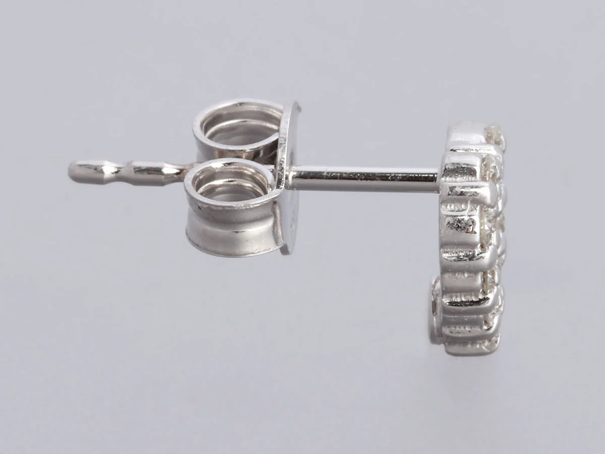 Roberto Coin 18K White Gold Diamond Tiny Treasures Heart Pierced Earrings - Image 3