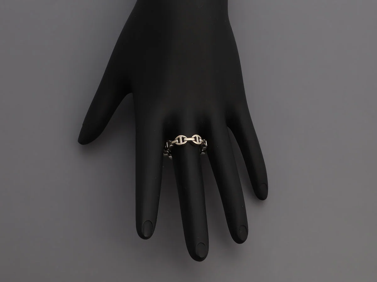 Hoorsenbuhs 18K White Gold Dame Tri Link Band Ring - Image 6
