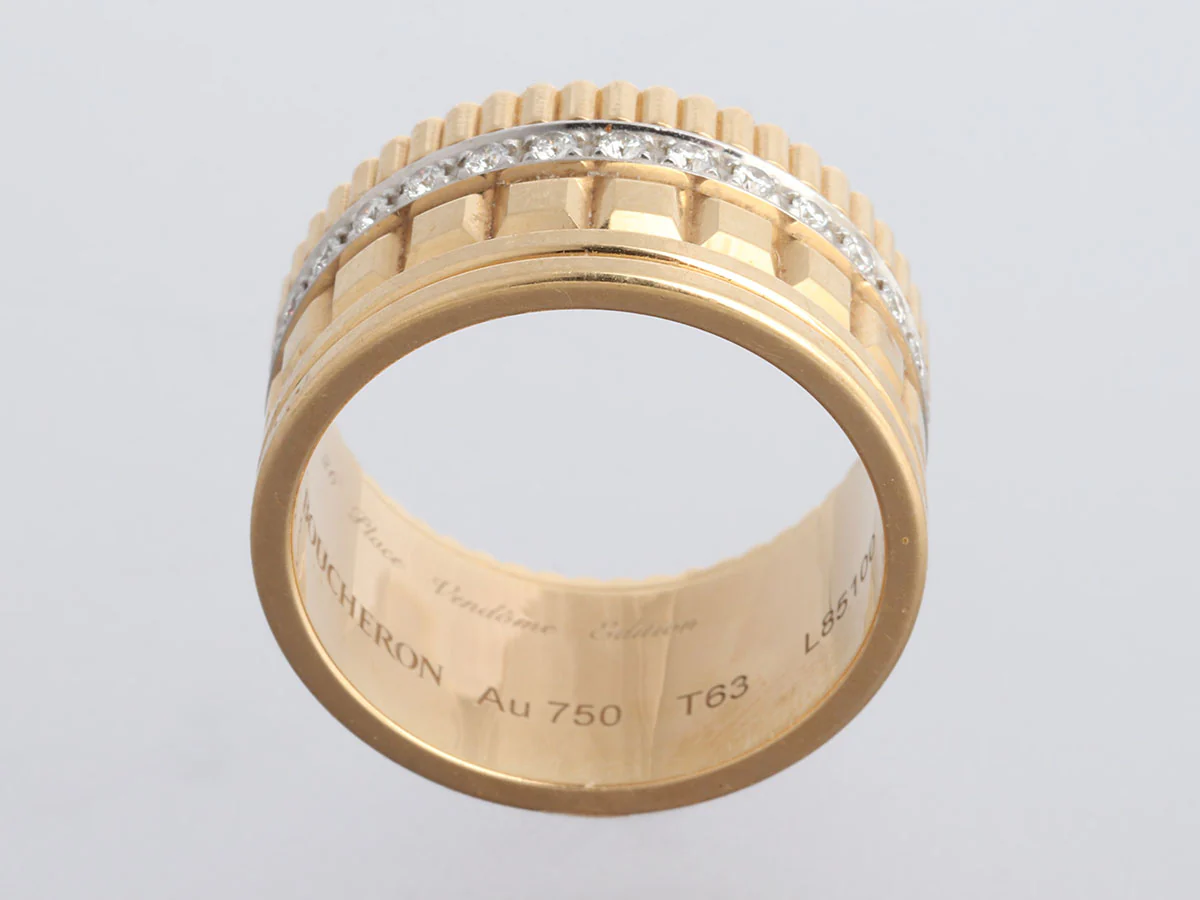 Boucheron Large Two-Tone Quatre Radiant Diamond Band Ring - Image 4