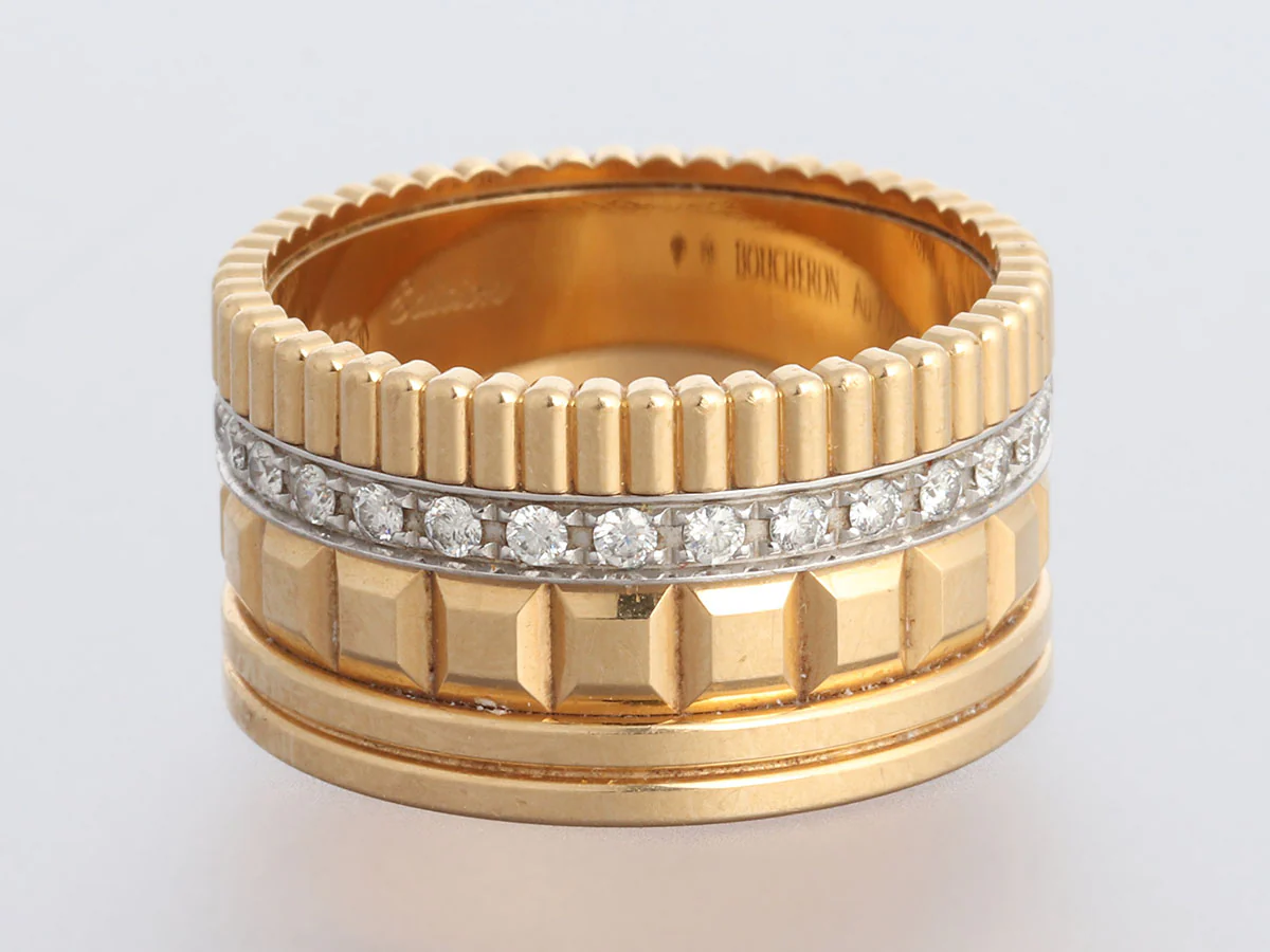 Boucheron Large Two-Tone Quatre Radiant Diamond Band Ring - Image 5