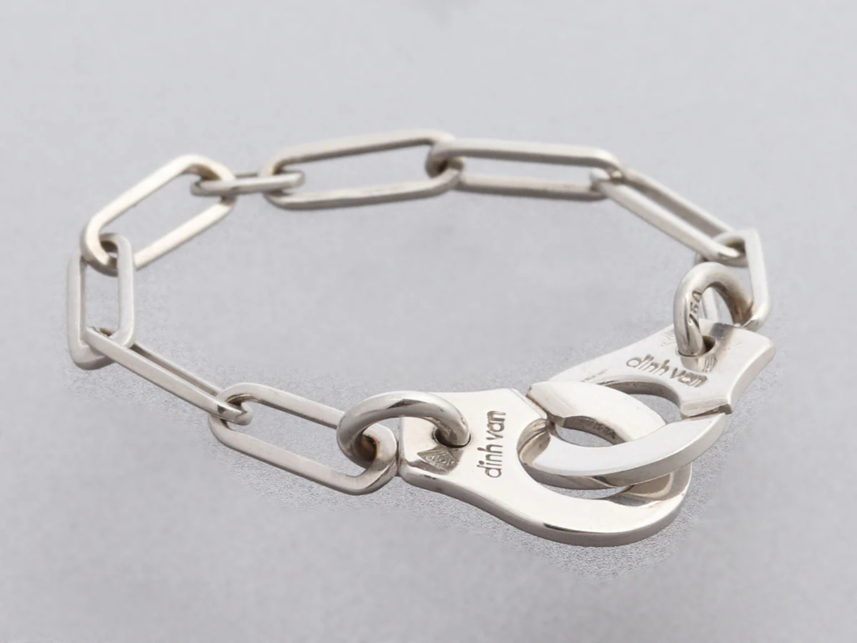 Dinh Van 18K White Gold Menottes R7 Chain Ring - Image 5