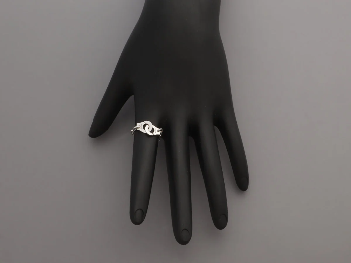 Dinh Van 18K White Gold Menottes R7 Chain Ring - Image 6