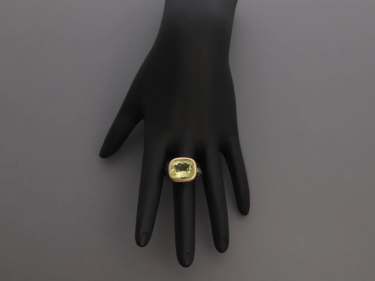 Michael Fletcher Two-Tone Citrine and Tsavorite Ring - Image 6