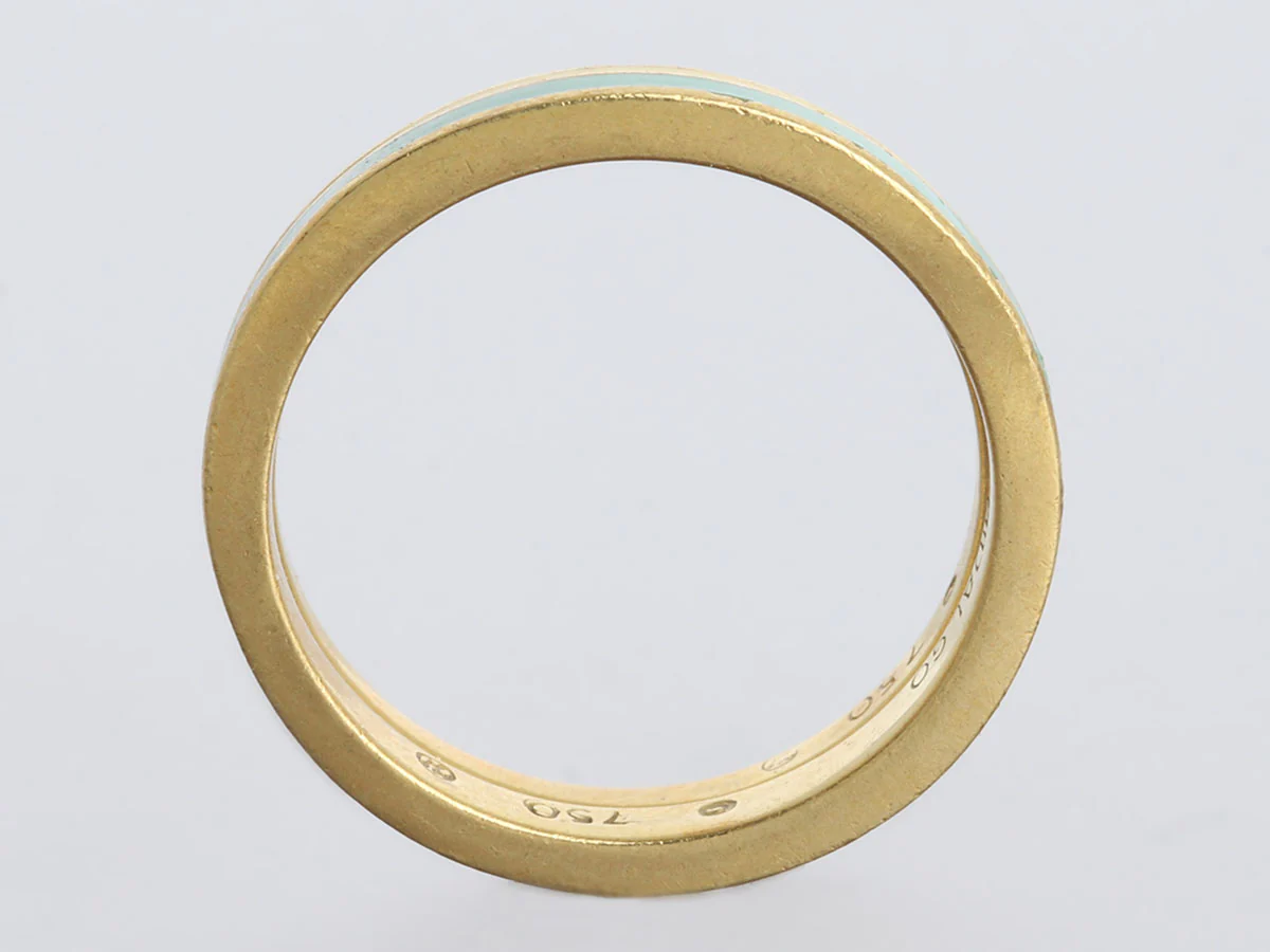 Hidalgo 18K Yellow Gold Turquoise and Yellow Enamel Ring Guard Set - Image 3
