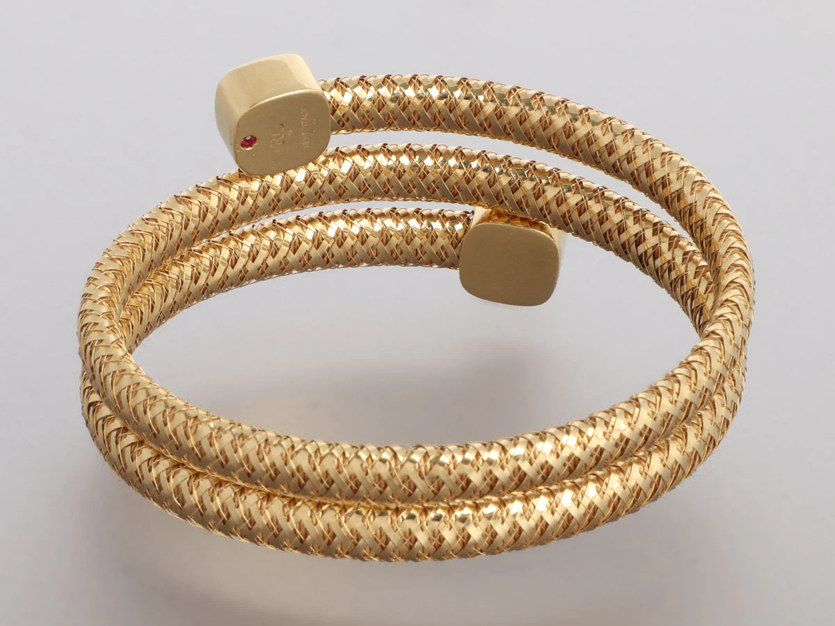 Roberto Coin 18K Yellow Gold Diamond Primavera Coil Bracelet - Image 3