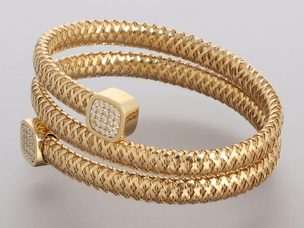Roberto Coin 18K Yellow Gold Diamond Primavera Coil Bracelet - Image 4
