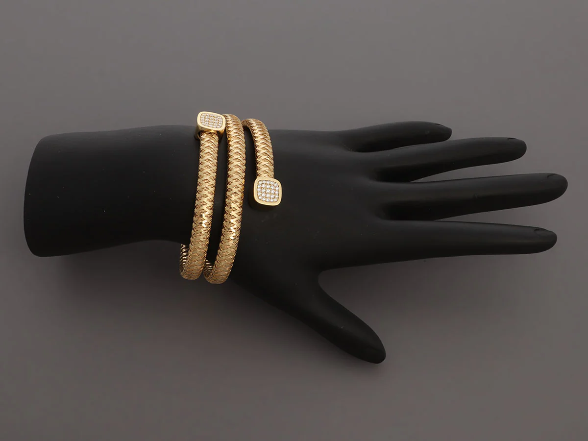 Roberto Coin 18K Yellow Gold Diamond Primavera Coil Bracelet - Image 5