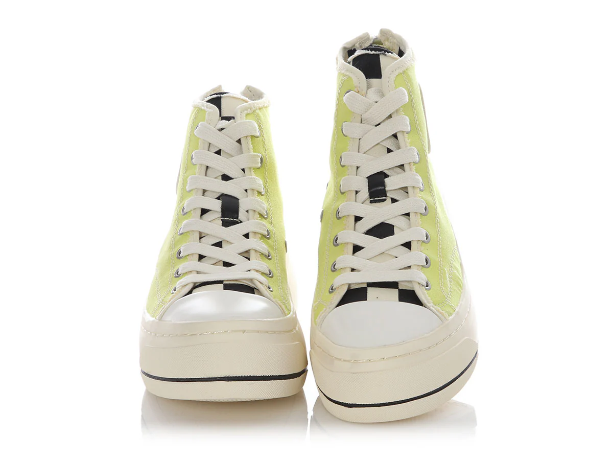 R13 Neon Yellow Kurt Platform Sneakers - Image 2