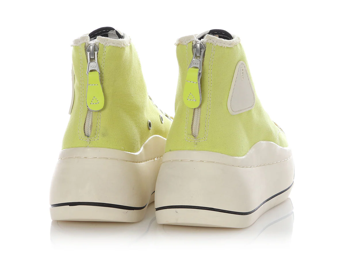 R13 Neon Yellow Kurt Platform Sneakers - Image 4