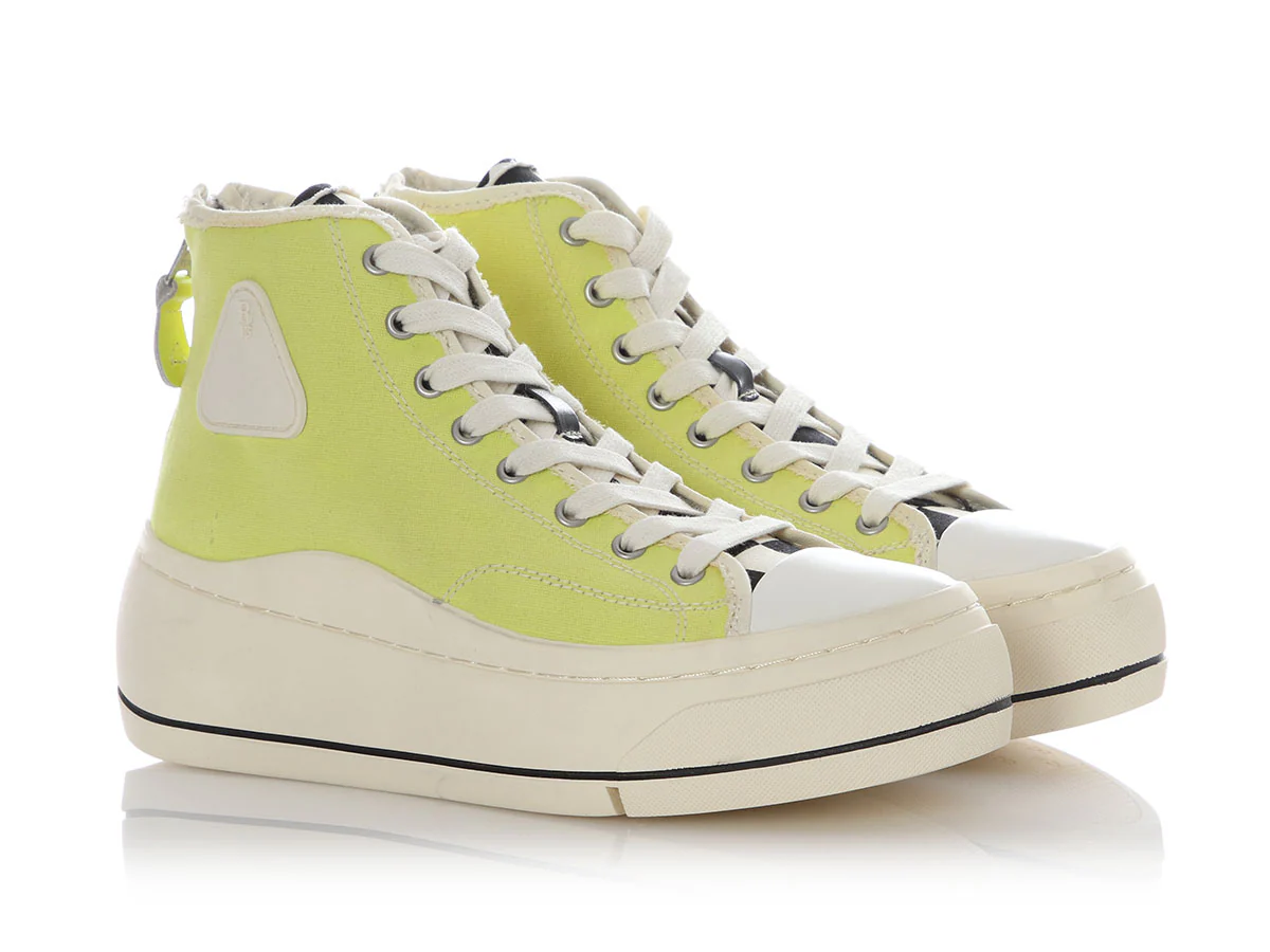 R13 Neon Yellow Kurt Platform Sneakers - Image 5