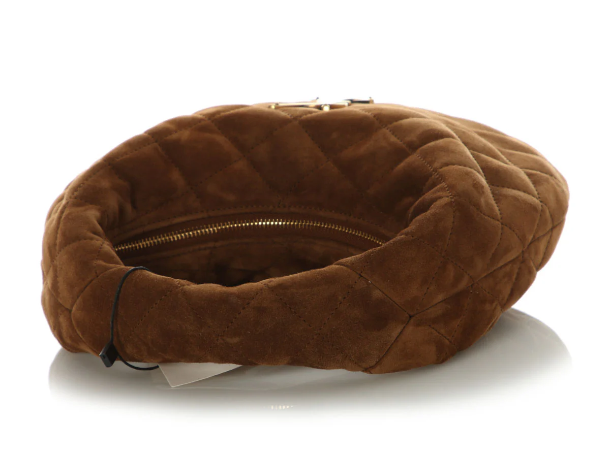 Saint Laurent Cognac Quilted Suede Icarino - Image 7