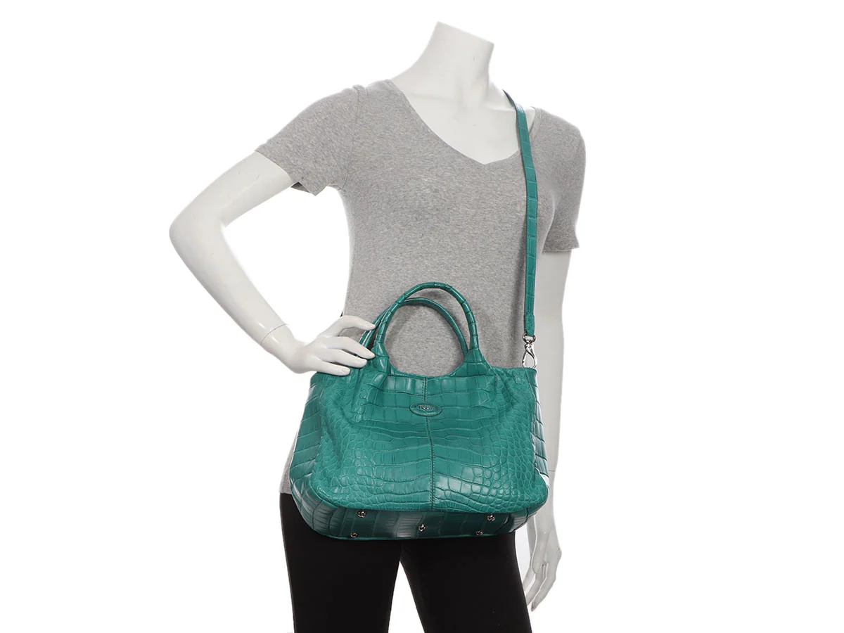 Tod’s Sirena Alligator Mini Shopping Tote - Image 9