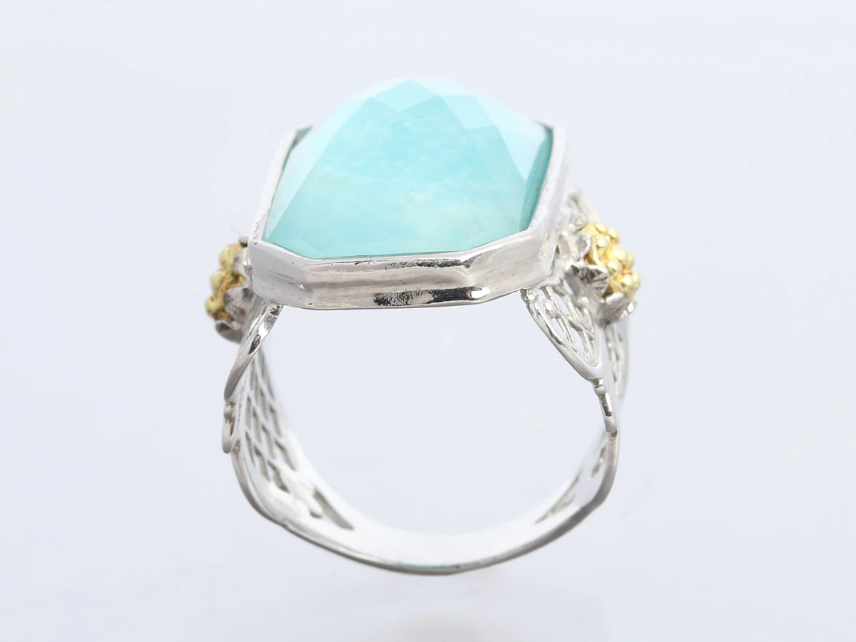 Tagliamonte Sterling Silver Amazonite Doublet Ring - Image 5