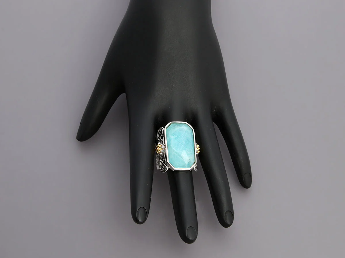 Tagliamonte Sterling Silver Amazonite Doublet Ring - Image 6